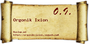 Orgonik Ixion névjegykártya